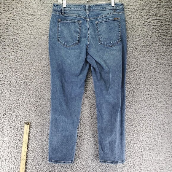 L.L. Bean Jeans Womens 10 Petite Blue Signature Straight Stretch Organic Denim - Picture 10 of 11